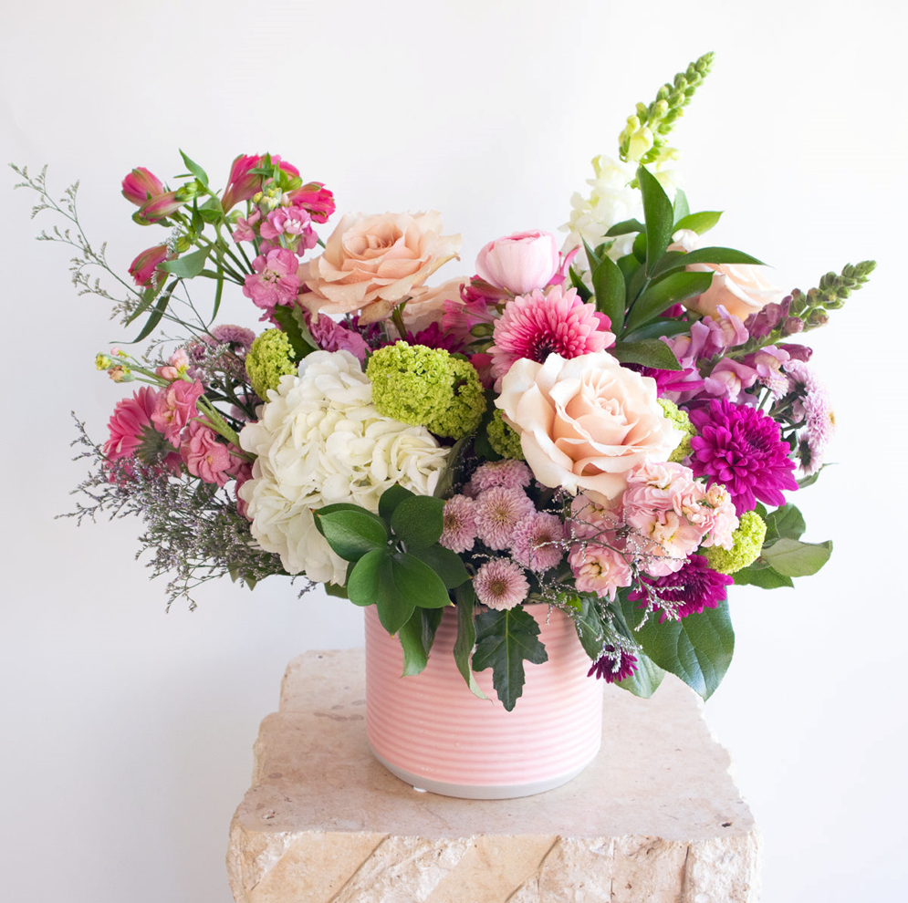 AmbitiousMixedBouquetwithVase - Rainbow Floral