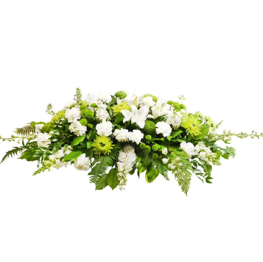 LargeWhiteCasketSpray - Rainbow Floral