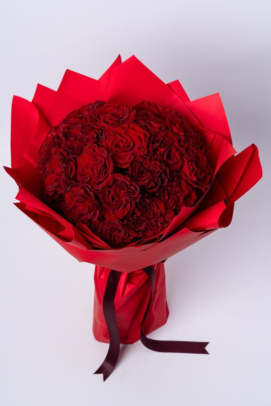 Scarlet Ember | Red on Red Rose Bouquet